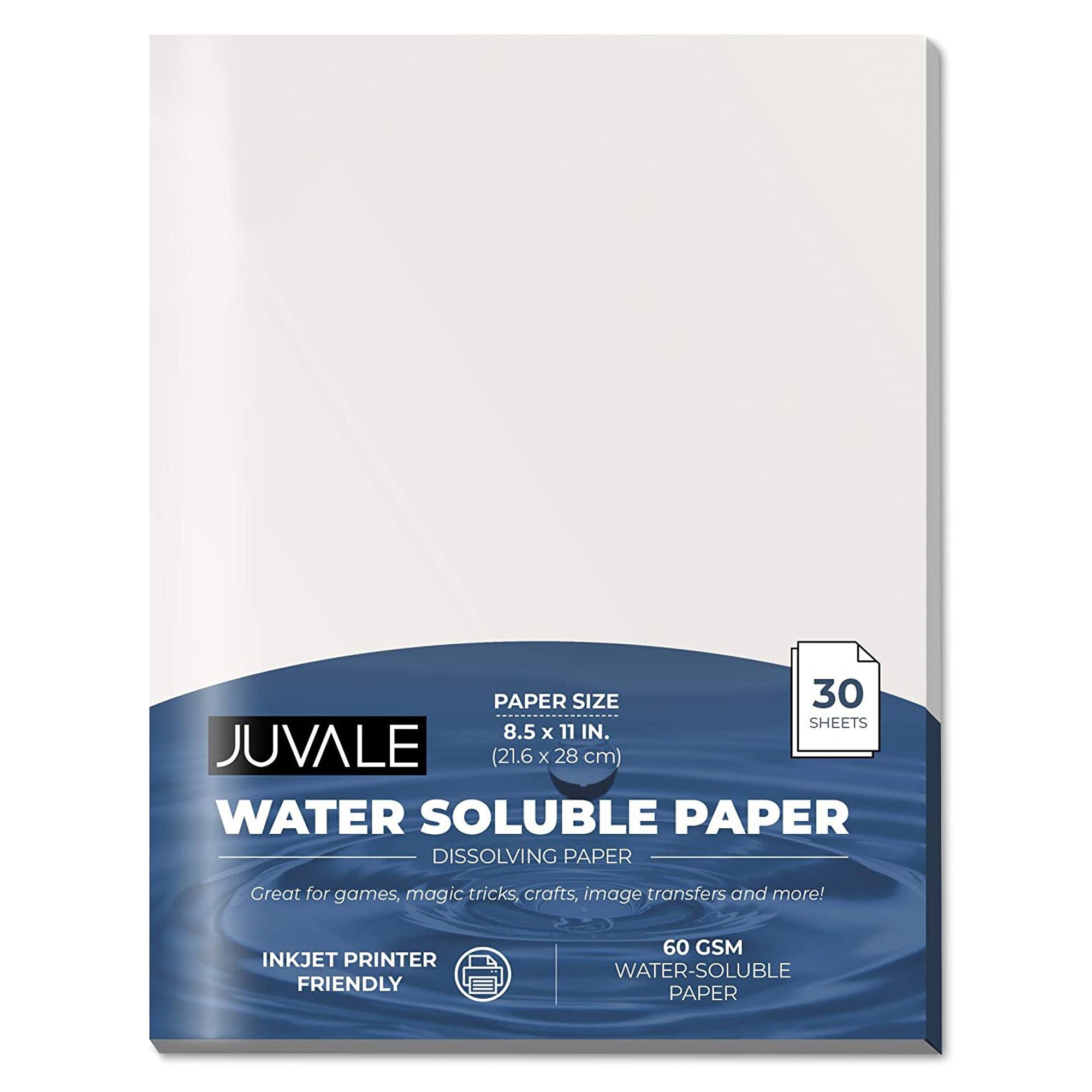 30 Pack Water Soluble Paper, Dissolvable Disappearing Sheets for